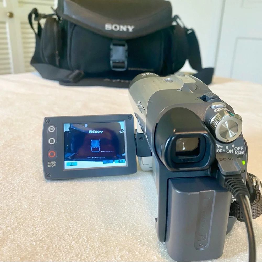 Sony Handycam Silver and Black Camcorder Set